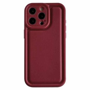 For iPhone 15 Pro Max Frosted Leather Texture TPU Phone Case(Wine Red)