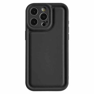 For iPhone 15 Pro Max Frosted Leather Texture TPU Phone Case(Black)