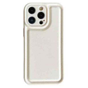 For iPhone 15 Pro Frosted Leather Texture TPU Phone Case(White)