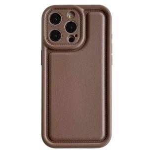 For iPhone 15 Pro Frosted Leather Texture TPU Phone Case(Coffee)
