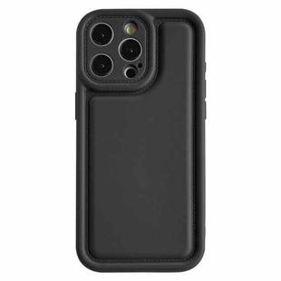 For iPhone 15 Pro Frosted Leather Texture TPU Phone Case(Black)