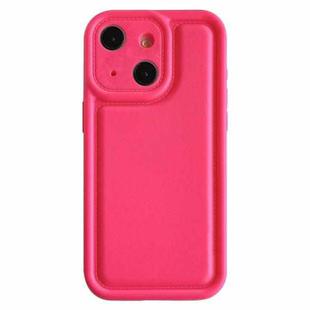 For iPhone 15 Plus Frosted Leather Texture TPU Phone Case(Rose Red)