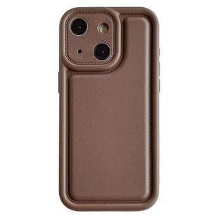 For iPhone 15 Plus Frosted Leather Texture TPU Phone Case(Coffee)