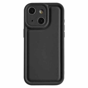 For iPhone 15 Plus Frosted Leather Texture TPU Phone Case(Black)