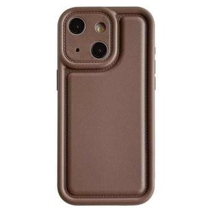 For iPhone 15 Frosted Leather Texture TPU Phone Case(Coffee)