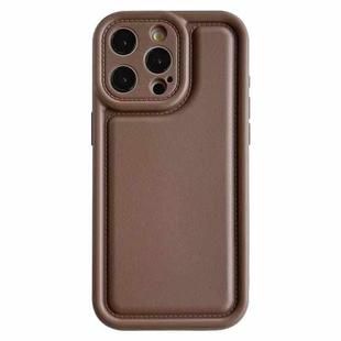 For iPhone 14 Pro Max Frosted Leather Texture TPU Phone Case(Coffee)