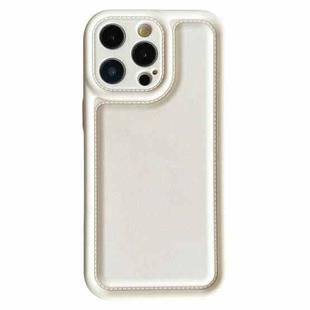 For iPhone 13 Pro Max Frosted Leather Texture TPU Phone Case(White)