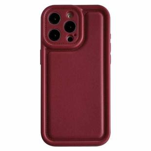 For iPhone 13 Pro Frosted Leather Texture TPU Phone Case(Wine Red)