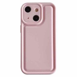 For iPhone 13 Frosted Leather Texture TPU Phone Case(Pink)
