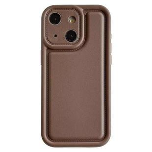 For iPhone 13 Frosted Leather Texture TPU Phone Case(Coffee)