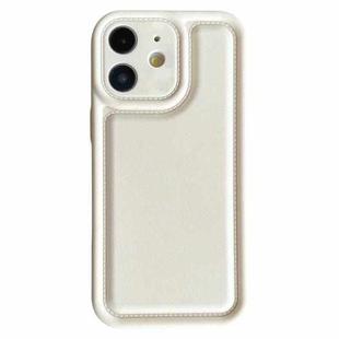 For iPhone 12 Frosted Leather Texture TPU Phone Case(White)