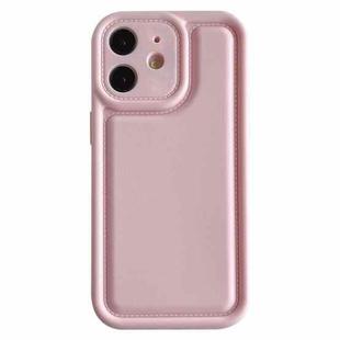 For iPhone 12 Frosted Leather Texture TPU Phone Case(Pink)