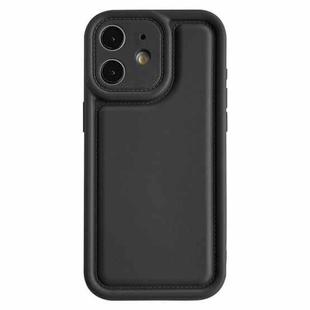 For iPhone 12 Frosted Leather Texture TPU Phone Case(Black)