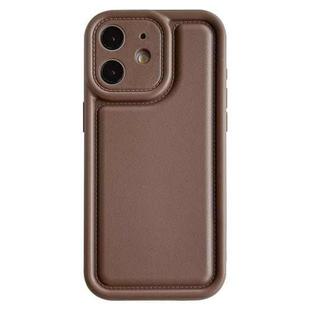 For iPhone 11 Frosted Leather Texture TPU Phone Case(Coffee)