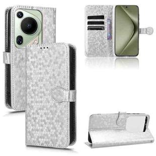 For Huawei Pura 70 Ultra Honeycomb Dot Texture Leather Phone Case(Silver)