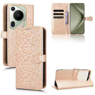 For Huawei Pura 70 Pro / Pro+ Honeycomb Dot Texture Leather Phone Case(Gold)