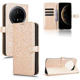 For Huawei Mate 70 Pro / 70 Pro+ Honeycomb Dot Texture Leather Phone Case(Gold)