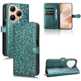 For Huawei Pura 80 5G Honeycomb Dot Texture Leather Phone Case(Green)