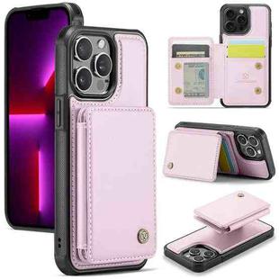 For iPhone 13 Pro JEEHOOD J05 Business Magnetic Style RFID Leather Phone Case(Pink)