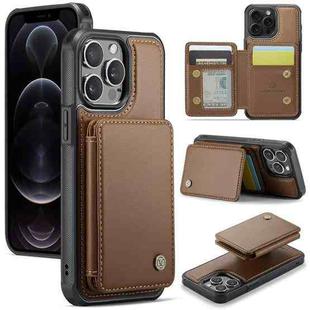 For iPhone 12 Pro Max JEEHOOD J05 Business Magnetic Style RFID Leather Phone Case(Brown)