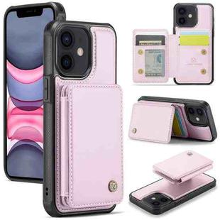 For iPhone 11 JEEHOOD J05 Business Magnetic Style RFID Leather Phone Case(Pink)