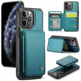 For iPhone 11 Pro Max JEEHOOD J05 Business Magnetic Style RFID Leather Phone Case(Blue Green)