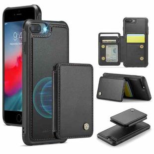 For iPhone 8 Plus / 7 Plus / 6 Plus JEEHOOD J05 Business Magnetic Style RFID Leather Phone Case(Black)
