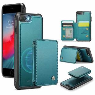 For iPhone 8 Plus / 7 Plus / 6 Plus JEEHOOD J05 Business Magnetic Style RFID Leather Phone Case(Blue Green)