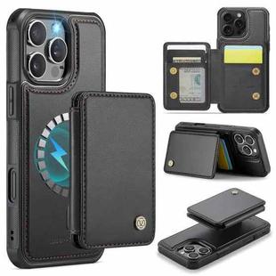 For iPhone 16 Pro Max JEEHOOD J05 Business Magnetic Style RFID Leather Phone Case(Black)