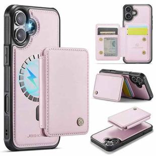 For iPhone 17 JEEHOOD J05 Business Magnetic Style RFID Leather Phone Case(Pink)