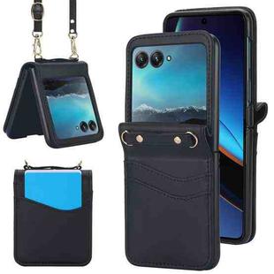 For Motorola Razr 40 Ultra Dual Card Slots Folding Phone Case(Black)