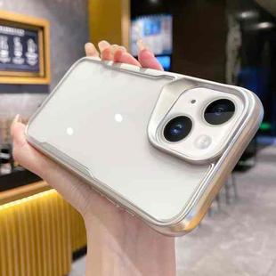 For iPhone 14 Plus Electroplating TPU Frame Hybrid PC Phone Case(Silver)