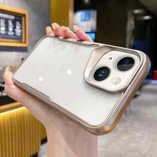 For iPhone 14 Electroplating TPU Frame Hybrid PC Phone Case(Gold)