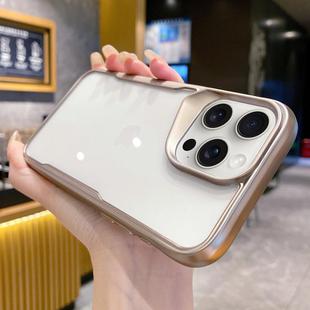 For iPhone 13 Pro Max Electroplating TPU Frame Hybrid PC Phone Case(Gold)