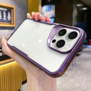 For iPhone 12 Pro Max Electroplating TPU Frame Hybrid PC Phone Case(Purple)