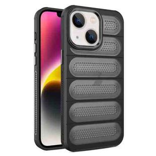 For iPhone 14 Plus Cooling Armor Translucent Mesh Breathable Phone Case(Black)