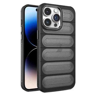 For iPhone 14 Pro Cooling Armor Translucent Mesh Breathable Phone Case(Black)