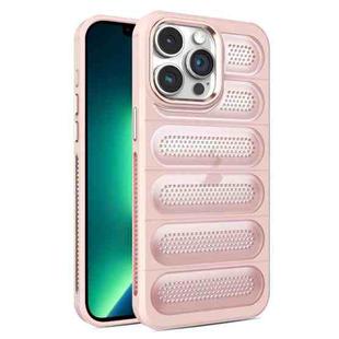 For iPhone 13 Pro Max Cooling Armor Translucent Mesh Breathable Phone Case(Pink)