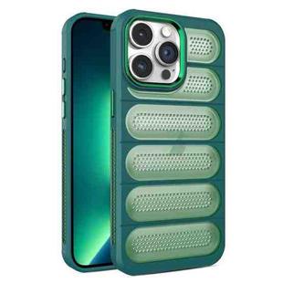 For iPhone 13 Pro Cooling Armor Translucent Mesh Breathable Phone Case(Green)