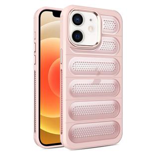 For iPhone 12 Cooling Armor Translucent Mesh Breathable Phone Case(Pink)