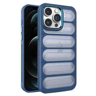 For iPhone 12 Pro Max Cooling Armor Translucent Mesh Breathable Phone Case(Blue)