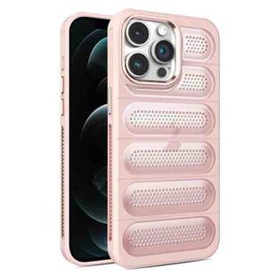 For iPhone 12 Pro Max Cooling Armor Translucent Mesh Breathable Phone Case(Pink)