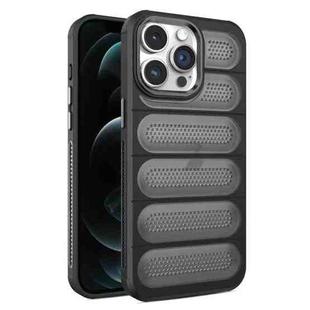 For iPhone 12 Pro Max Cooling Armor Translucent Mesh Breathable Phone Case(Black)