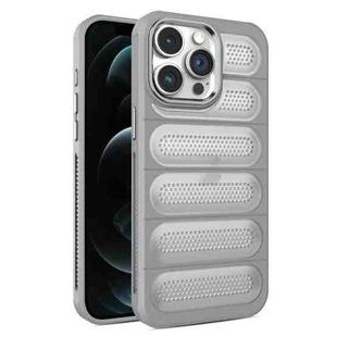 For iPhone 12 Pro Max Cooling Armor Translucent Mesh Breathable Phone Case(Grey)