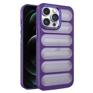 For iPhone 12 Pro Cooling Armor Translucent Mesh Breathable Phone Case(Purple)