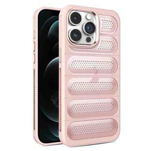 For iPhone 12 Pro Cooling Armor Translucent Mesh Breathable Phone Case(Pink)