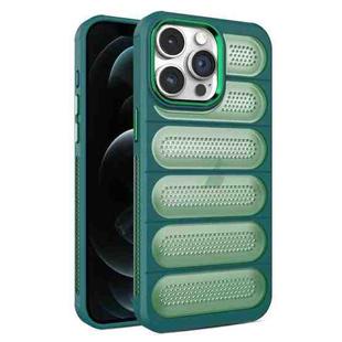 For iPhone 12 Pro Cooling Armor Translucent Mesh Breathable Phone Case(Green)
