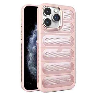 For iPhone 11 Pro Max Cooling Armor Translucent Mesh Breathable Phone Case(Pink)