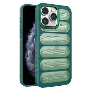 For iPhone 11 Pro Max Cooling Armor Translucent Mesh Breathable Phone Case(Green)
