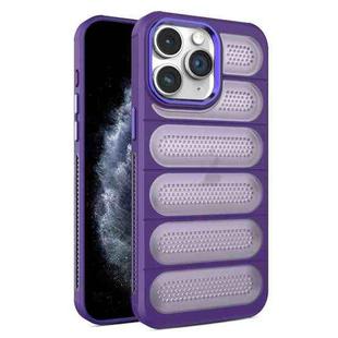 For iPhone 11 Pro Cooling Armor Translucent Mesh Breathable Phone Case(Purple)